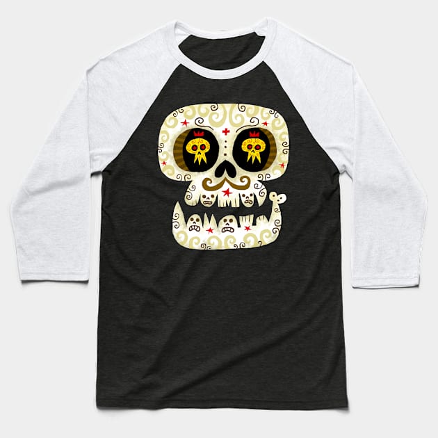 CALAVERA BLANCA! Baseball T-Shirt by MEXOPOLIS